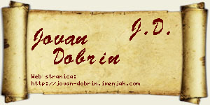 Jovan Dobrin vizit kartica